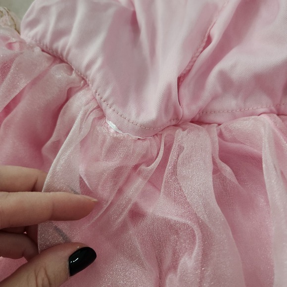 Disney Princess Aurora Sleeping Beauty Pink Gold Costume Dress Girls Toddler - Picture 8 of 8